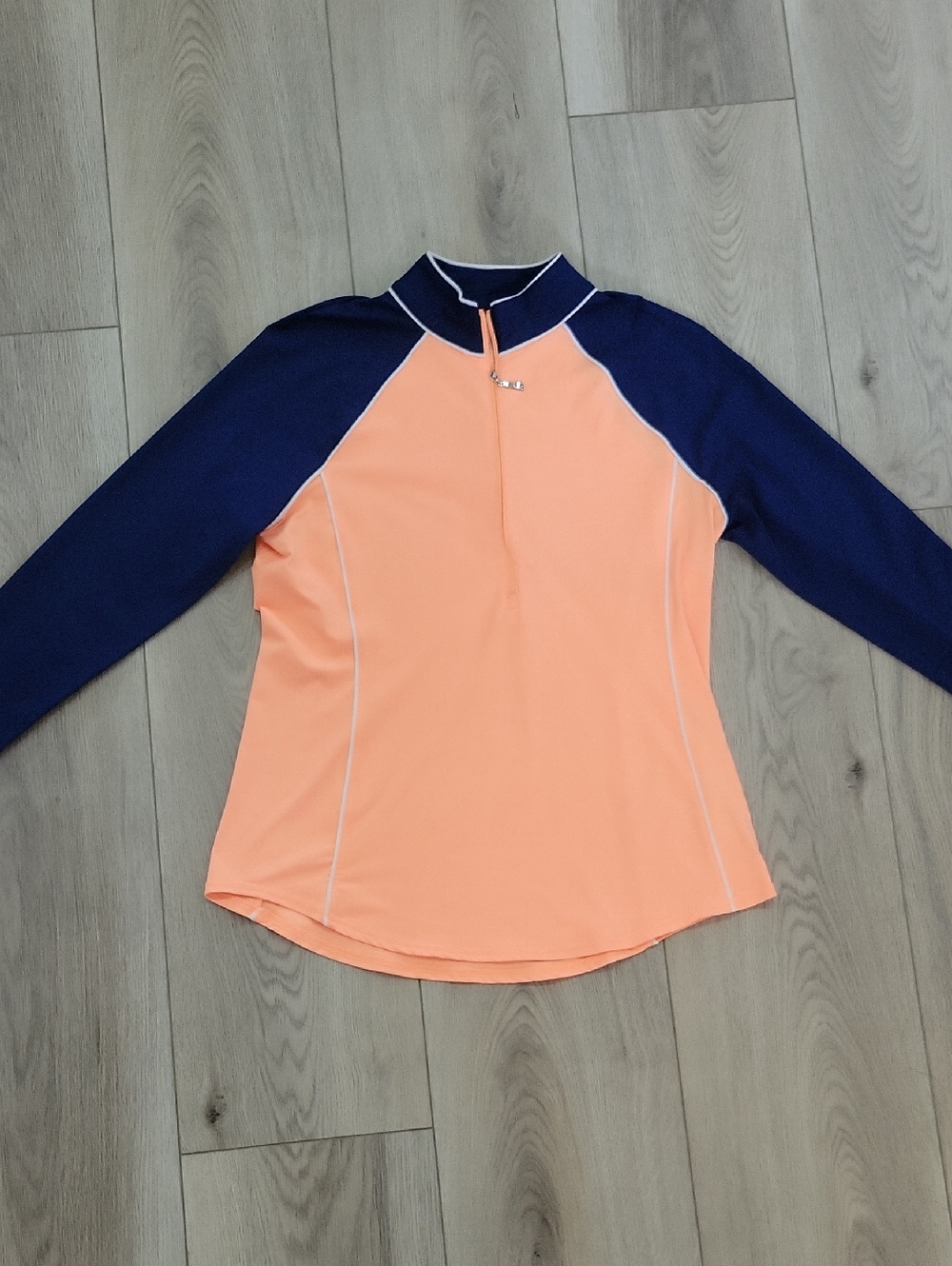 Jofit Peach Performance Top with Light Blue Logo